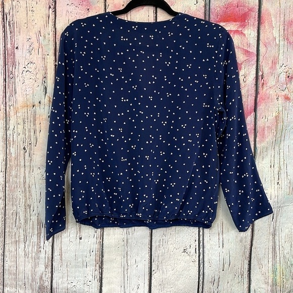 Silk Madewell navy heart patterned shirt M - Picture 4 of 5